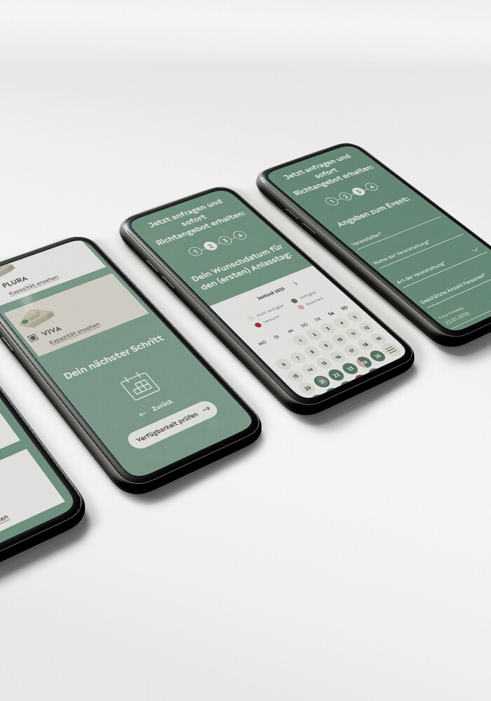 Belegungskalender und Formular auf dem Telefon