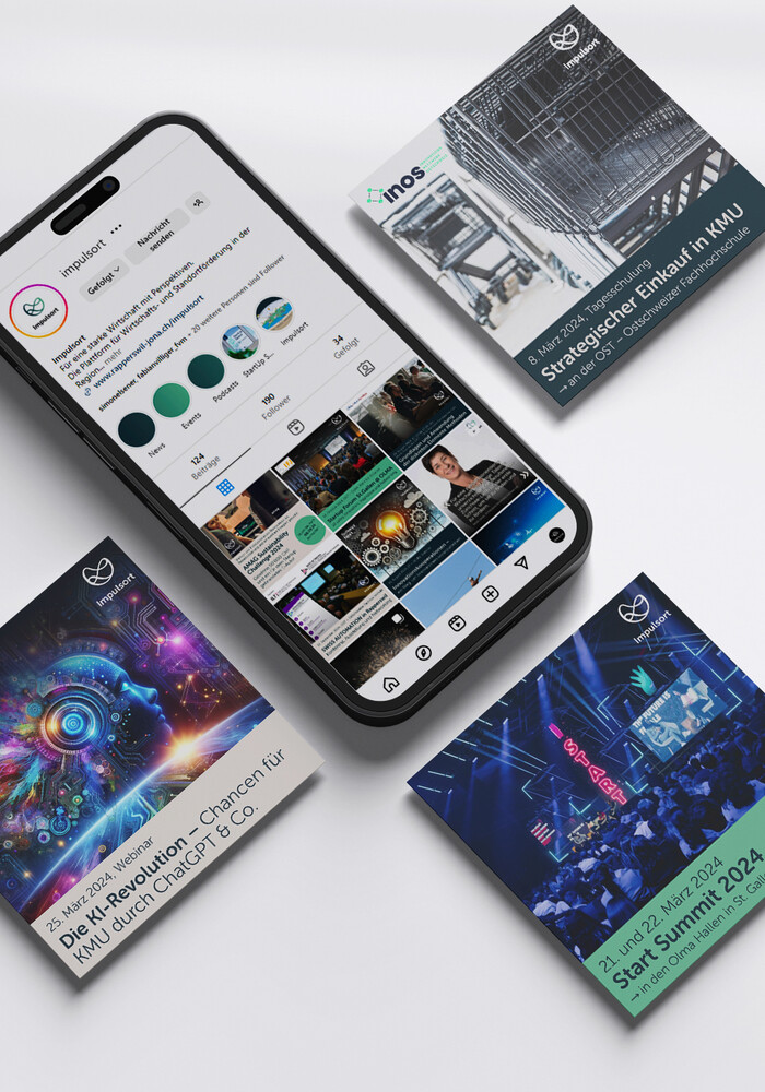 Social-Media-Beiträge und der Kanal auf dem Telefon