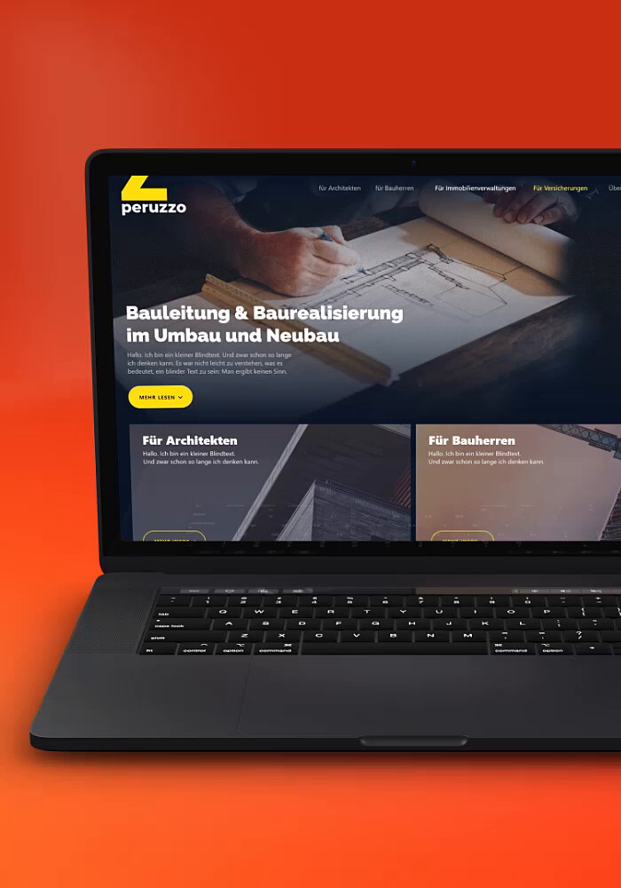 Die Website am Bildschirm