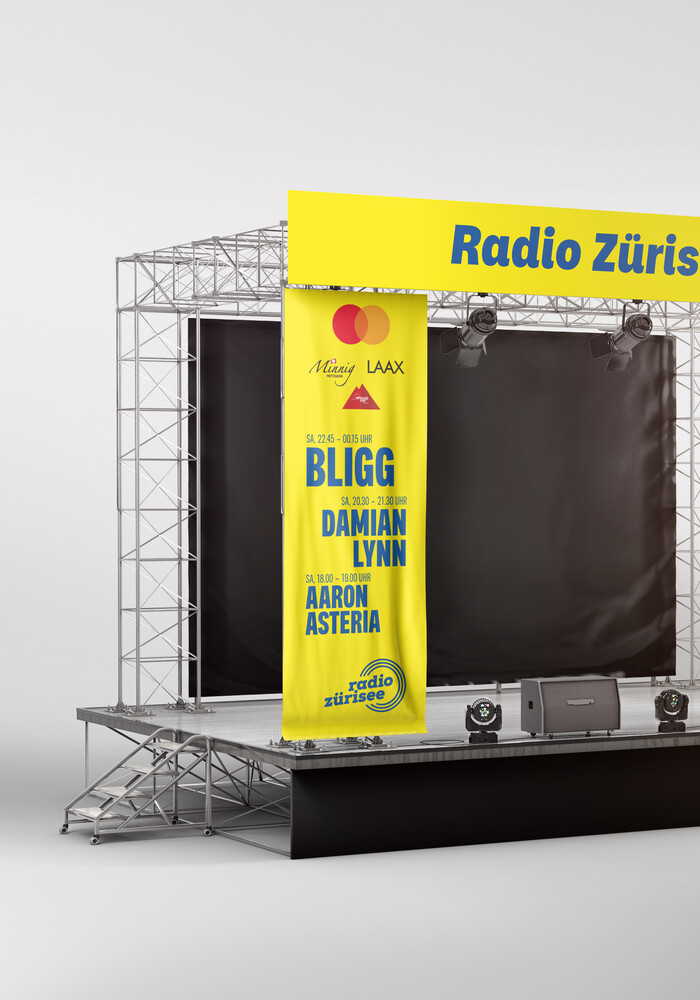 Bühnenbanner an einem Konzert