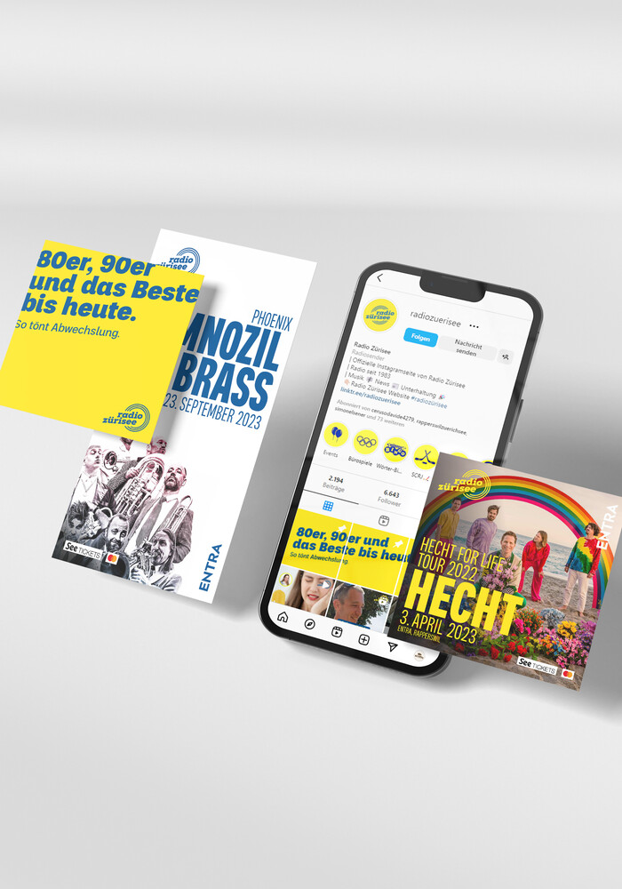 Social-Media-Beiträge und der Kanal auf dem Telefon