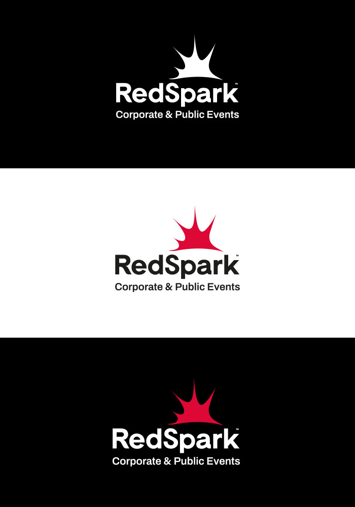 Das Logo RedSpark auf Schwarz und auf Weiss