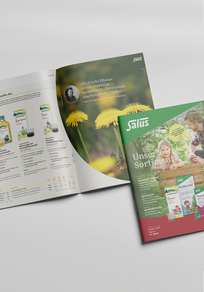 Aufgeschlagener Sortimentskatalog