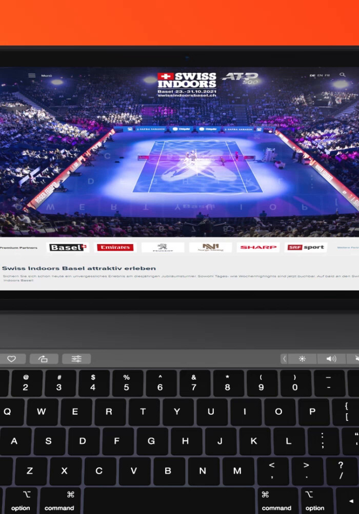 Die Website Swiss Indoors am Bildschirm