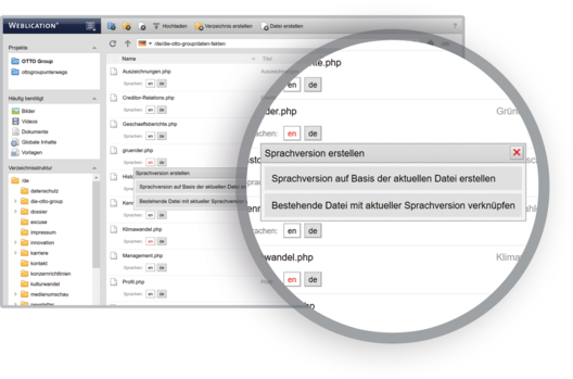 Sprach-/Länder-Versionen verknüpfen
